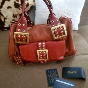 💯 BE & D Leather Studded Satchel